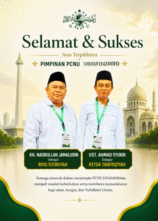 PWNU  Pengurus Wilayah Provinsi Riau Rois Syuriyah KH Nasrullah Jamaludin dan Ketua Tanfidziyah Ust Ahmad Syukri